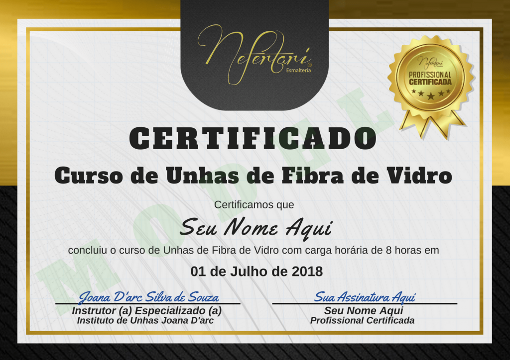 Curso de Unhas de Fibra de Vidro - Certificado