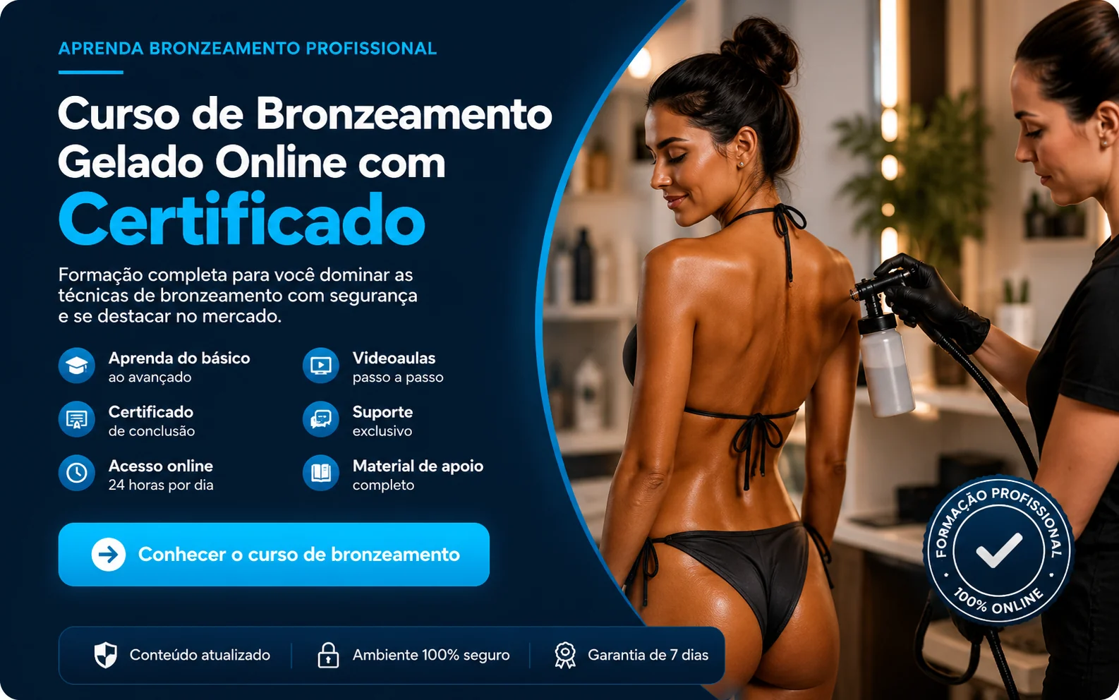 Curso de Bronzeamento Gelado Online com Certificado