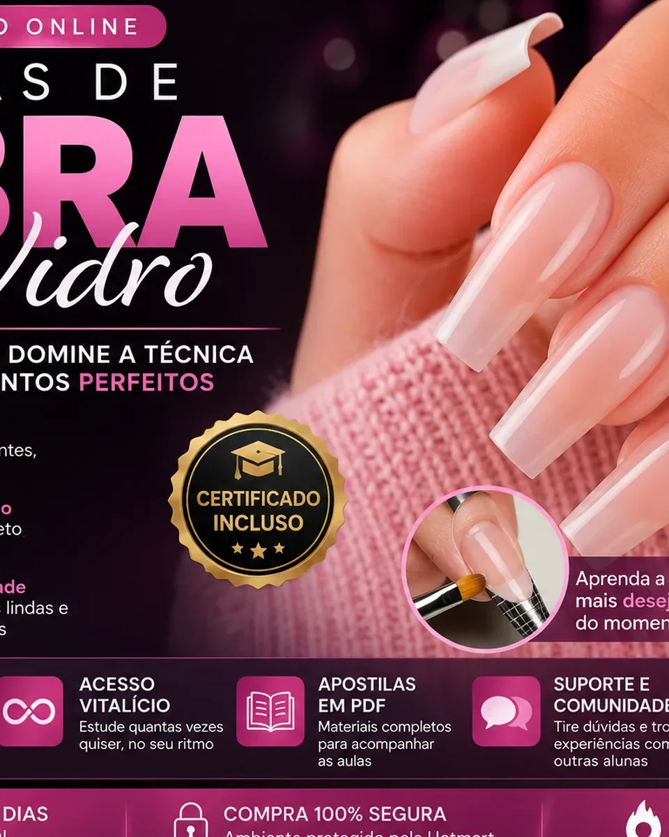 Curso de Unhas de Fibra de Vidro Online: Aprenda do Zero com Certificado
