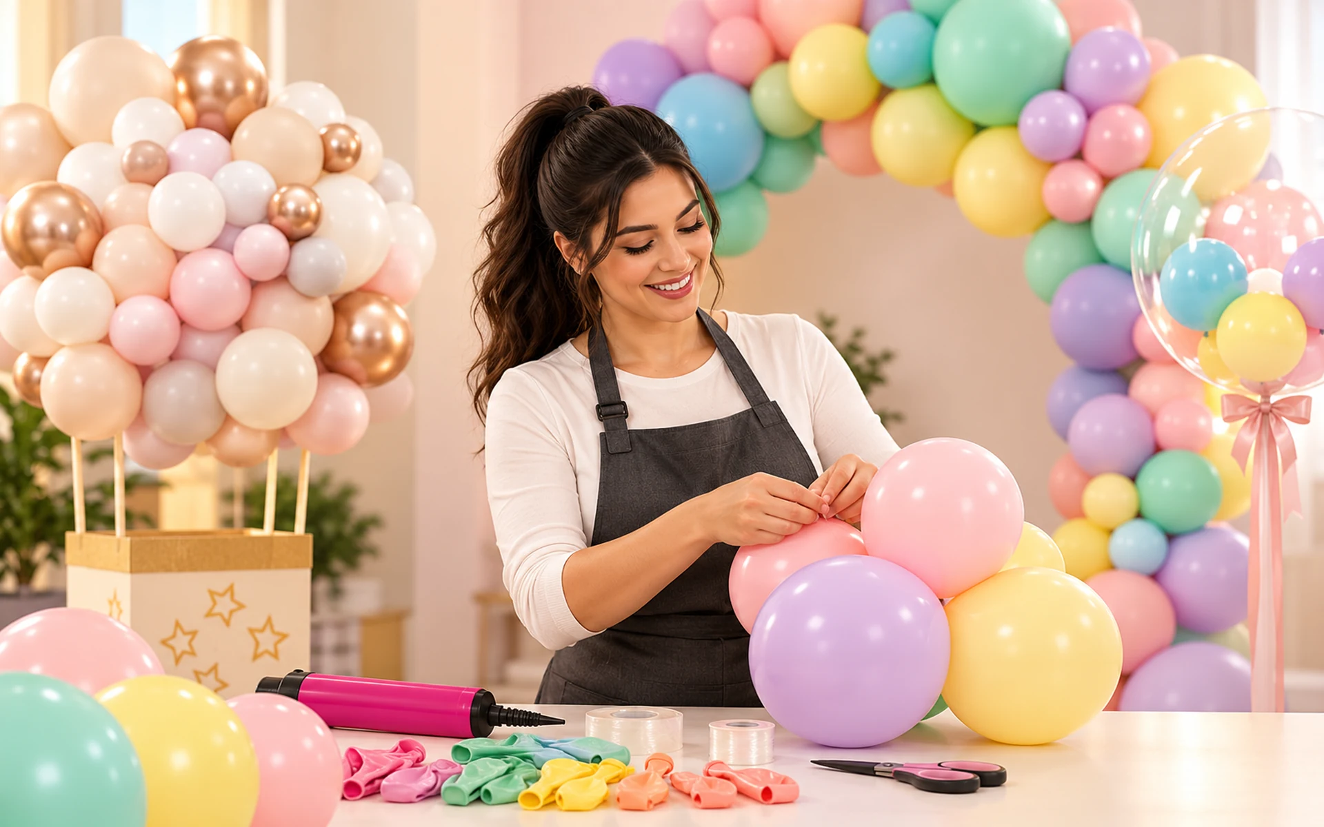 Curso de Balões Decorativos online com decoração profissional em balões