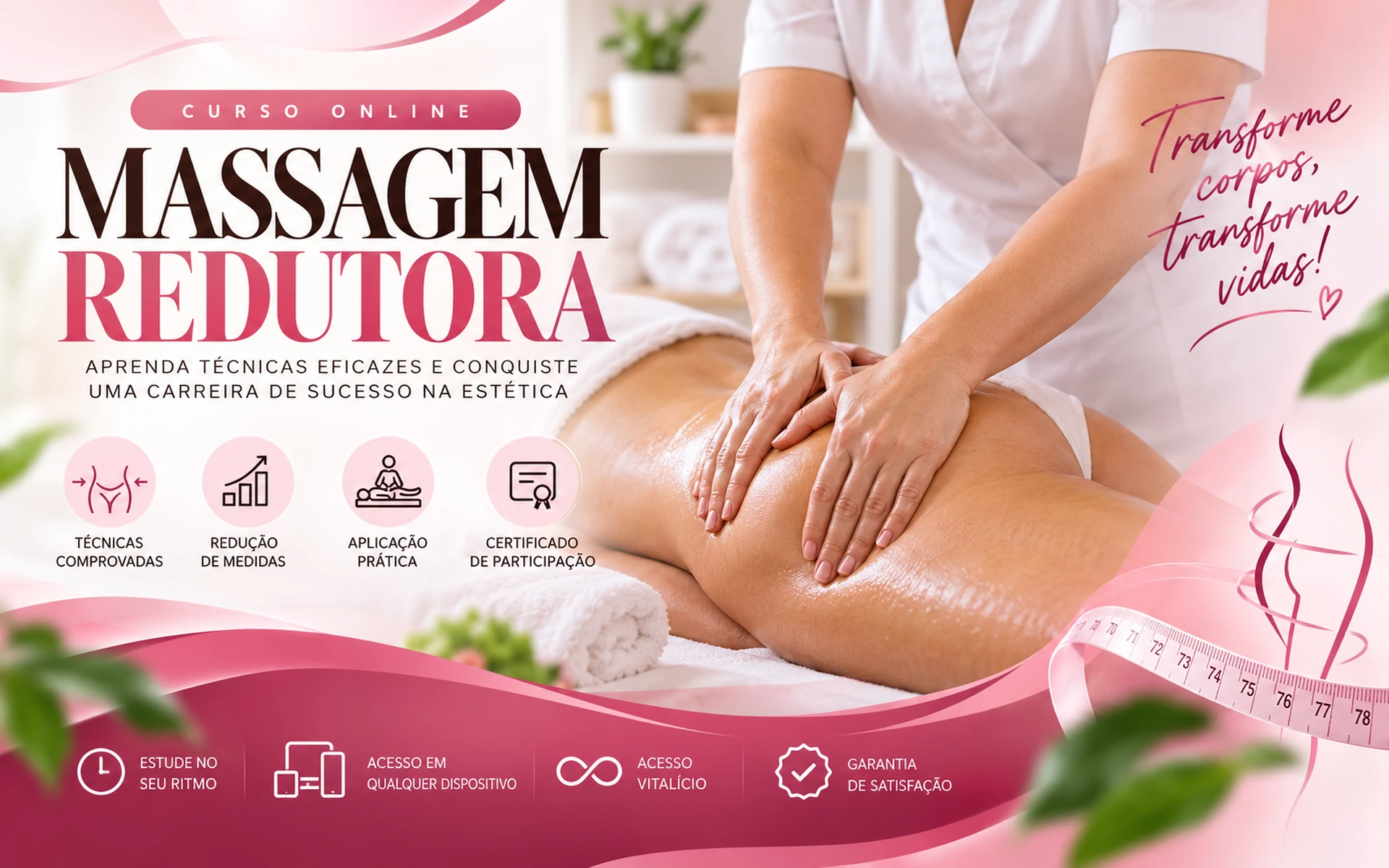 Curso de Massagem Redutora online com técnicas de massagem corporal