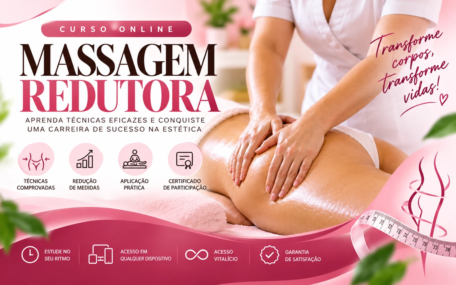 Curso de Massagem Redutora online com aplicação prática e certificado