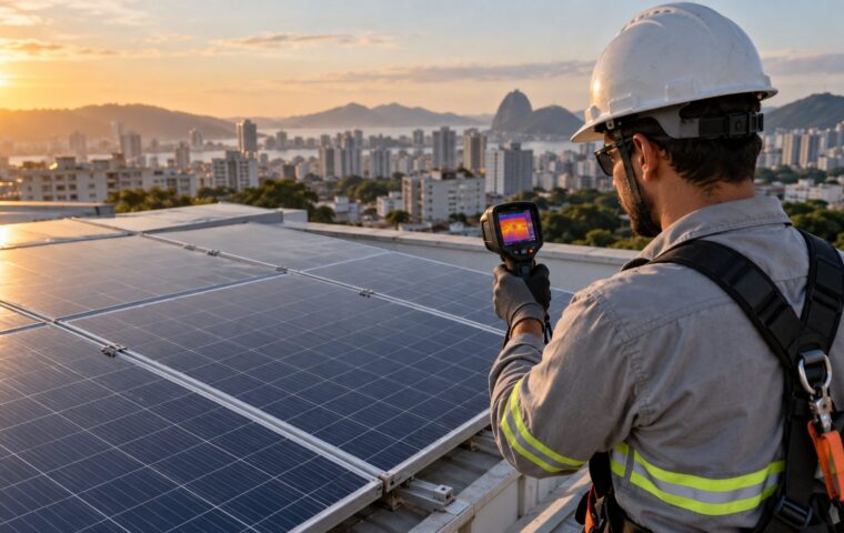 Inspeção e manutenção de painéis solares
